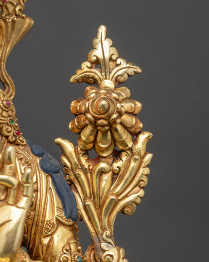 Premium Green Tara Sculpture | Authentic Buddhist Altar Piece