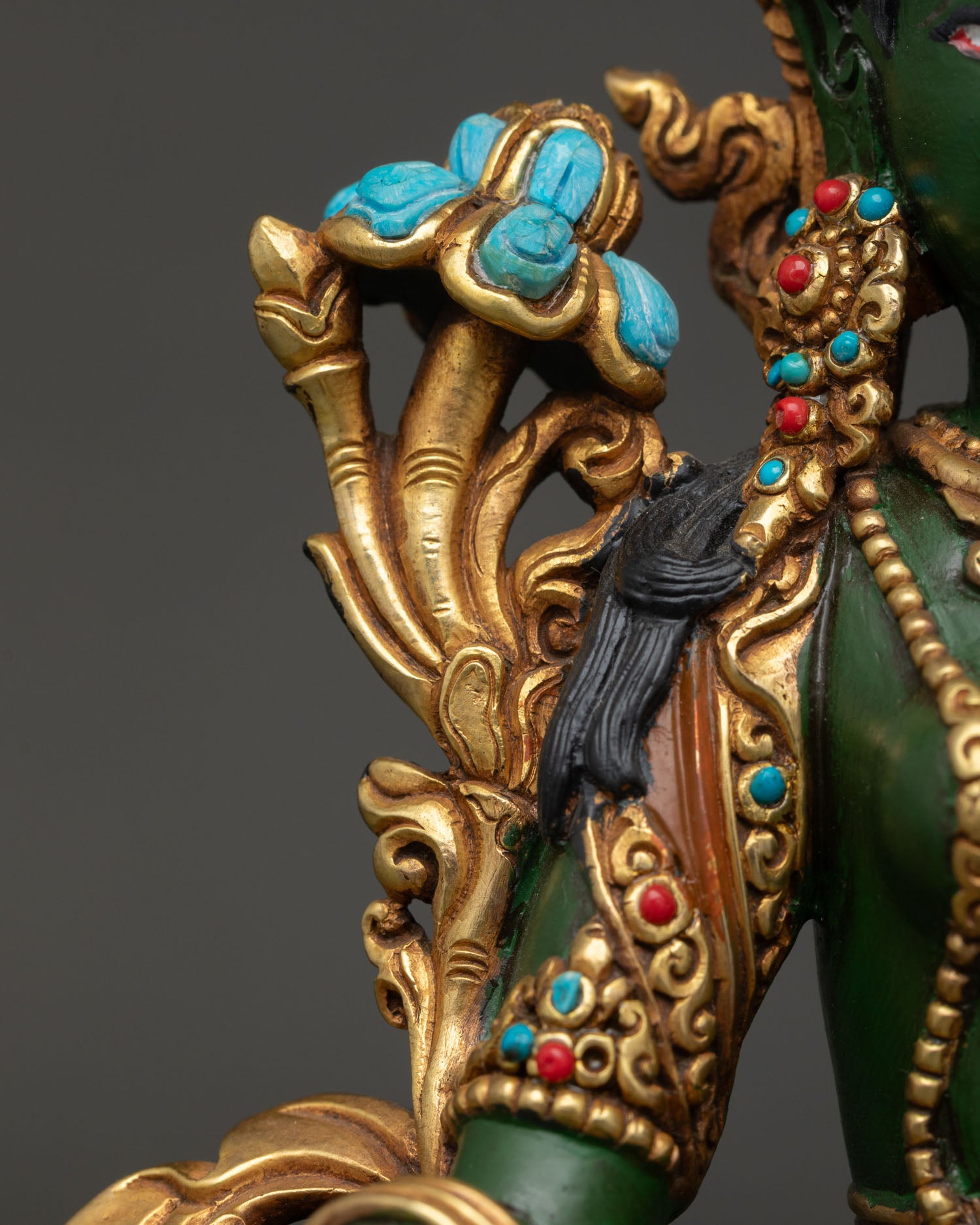 Green Tara Statue | Traditional Buddhist Art for Home Altar