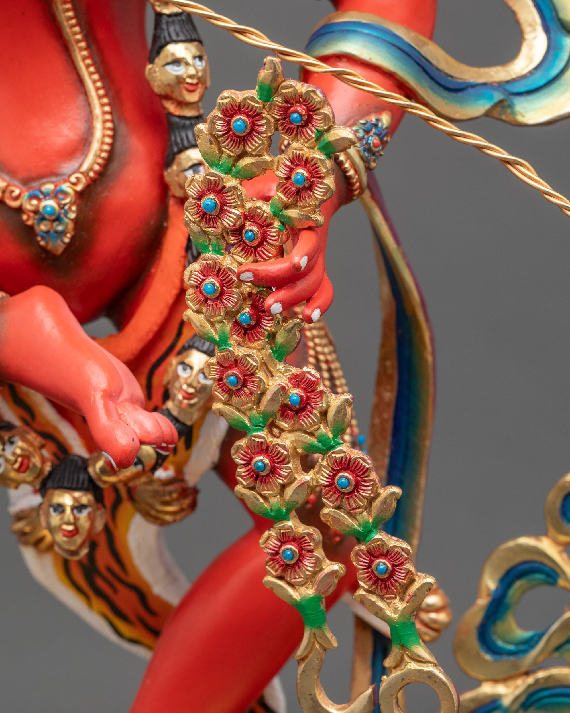 Dakini Kurukulla Statue | Red Hued Tantric Goddess Artwork