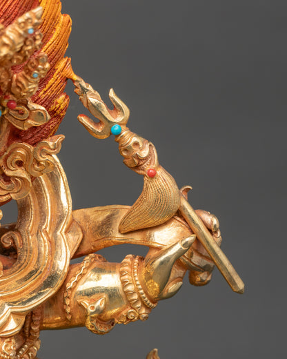 Six Armed Mahakala Statue - Traditional Nepalese Artwork