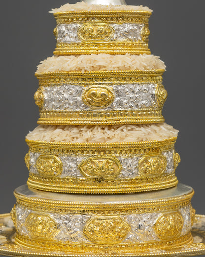 5-inch Handcrafted Tibetan Mandala | Sacred Copper Offering for Altars