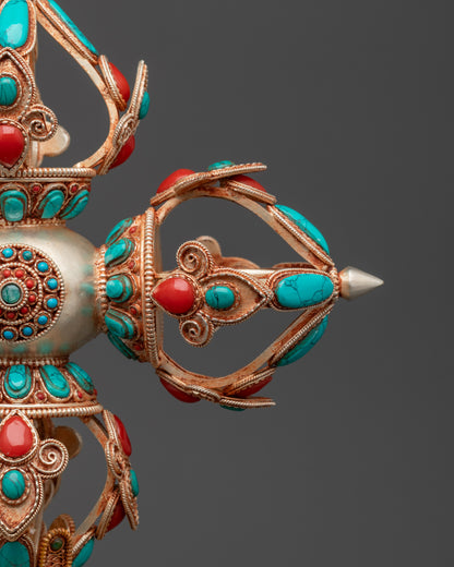 13" Enthroned Bishwo Vajra | Handcrafted Nepalese Ritual Artifact