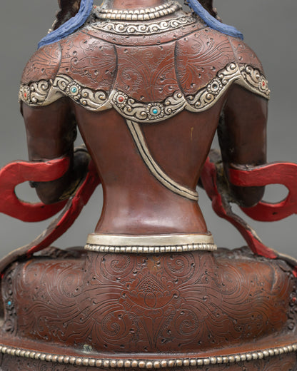 Vajradhara Statue for Home Shrine | Lost-Wax Copper Buddha with Gold Detailing