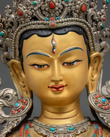 Dukar Statue | The Radiant White Umbrella Goddess