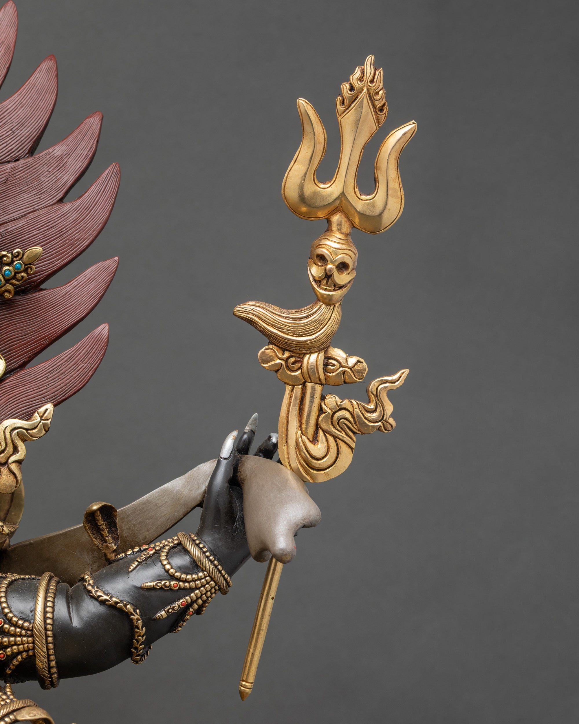 Wrathful Protector Shadbhuja Mahakala Statue | Tibetan Buddhist Artwork