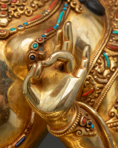 Green Tara Buddhist Statue | Traditional Newari Craftsmanship
