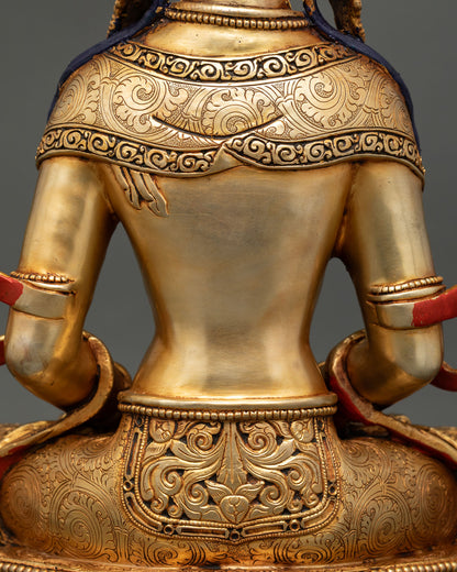 Amitayus Statue | Nepalese Copper Spiritual Artwork