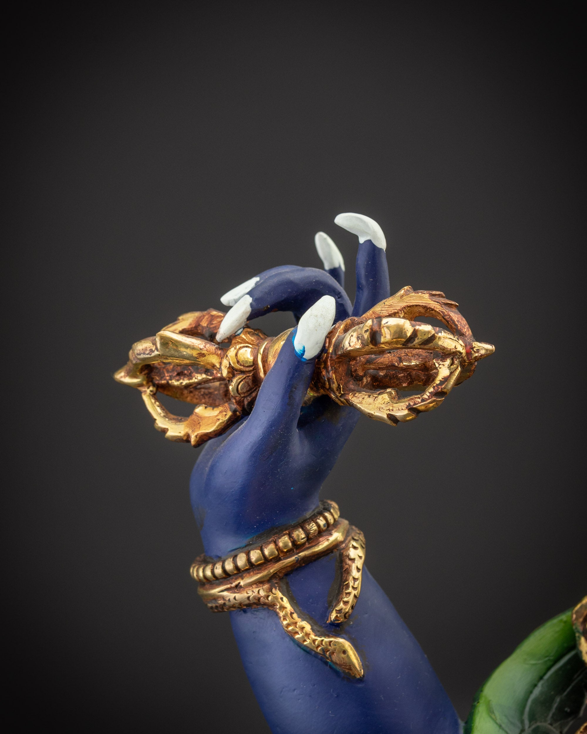 Vibrant Masterpiece Vajrapani Statue | Rare Thunderbolt Bearer Sculpture