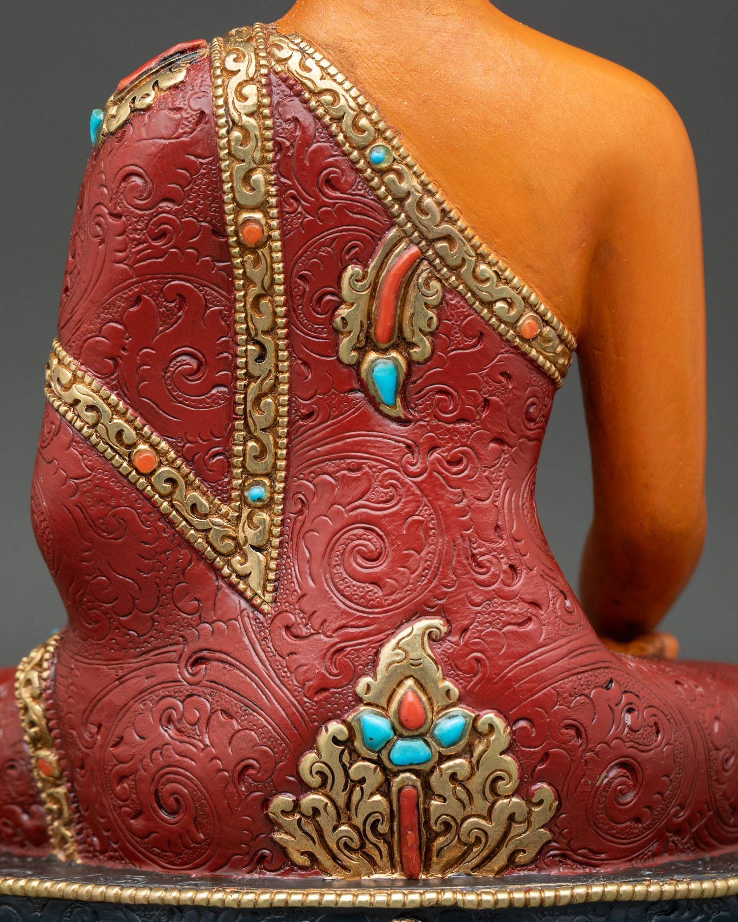 Acrylic-Painted Shakyamuni Buddha Statue | Handcrafted Nepal Art