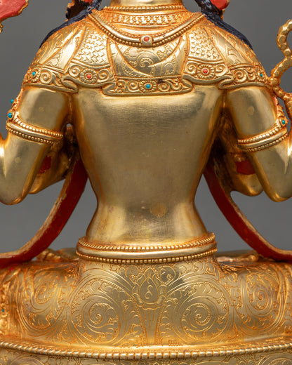 Buddhist Four-Armed Chenrezig Statue for Meditation Practice