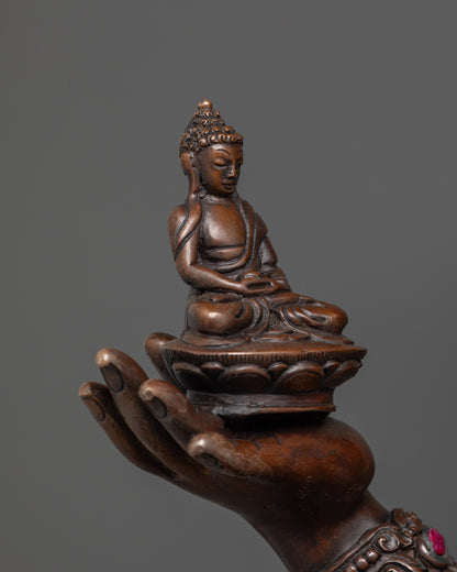 Oxidized Namgyalma (Usnisavijaya) Statue | Traditional Protector Deity