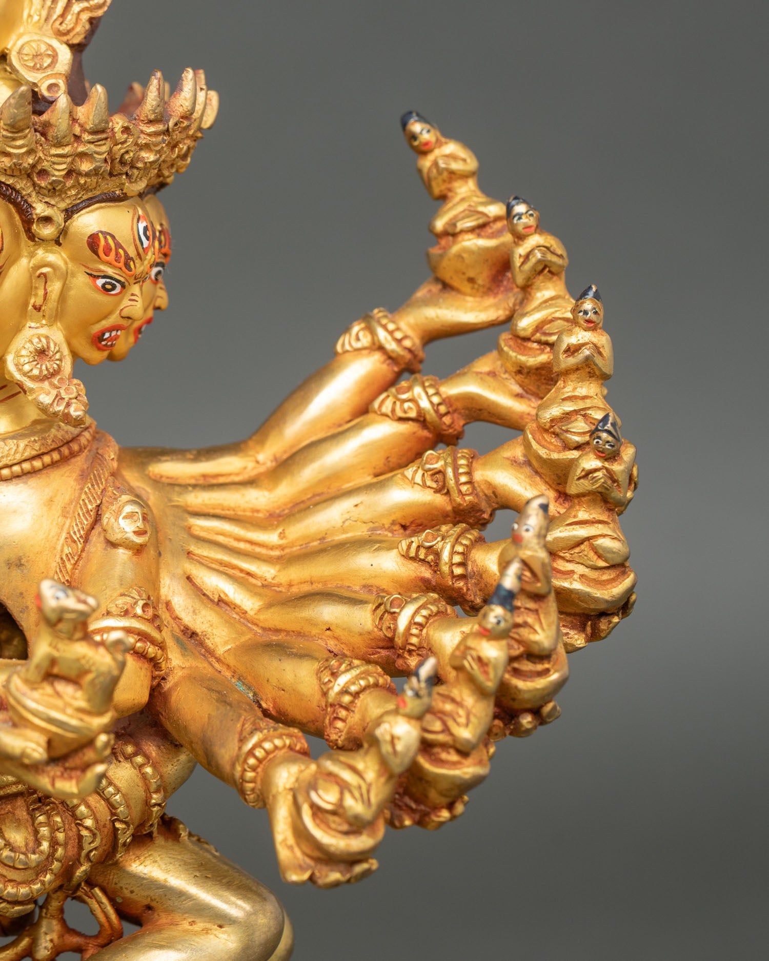 Hevajra Statue | Traditional 24K Gold Gilded Buddhist Art