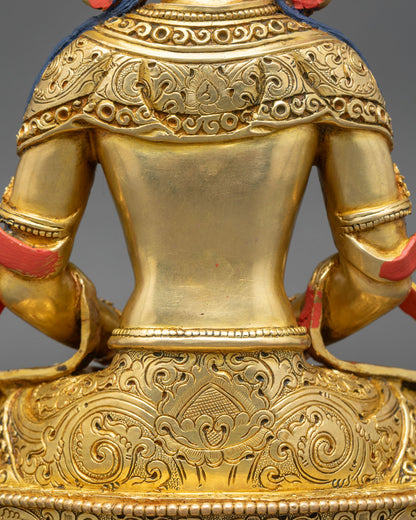 Amitayus Statue | Pure Gold Copper Sculpture