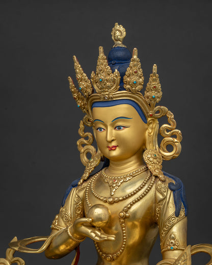 Kshitigarbha Statue | Traditional Lost-Wax Cast Copper Art