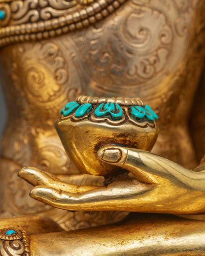 Buddha Shakyamuni | Nepalese Sacred Copper and Gold Statue