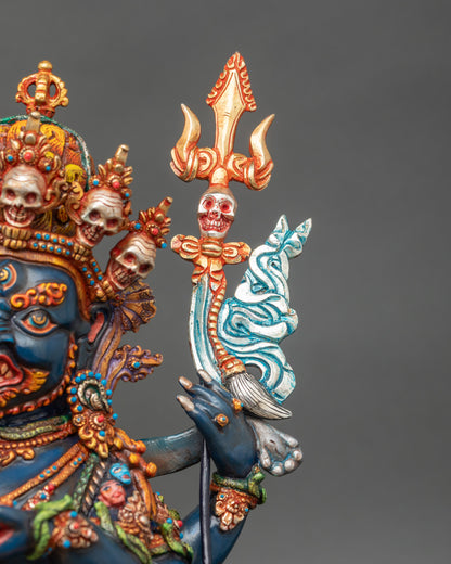 Six-Armed Mahakala Copper Statue | Dharma Protector Sculpture
