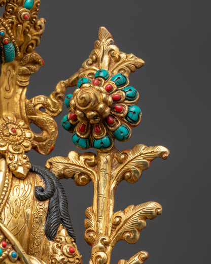 Standing Chenrezig Statue | Gold Fire-Gilded Avalokiteshvara Sculpture