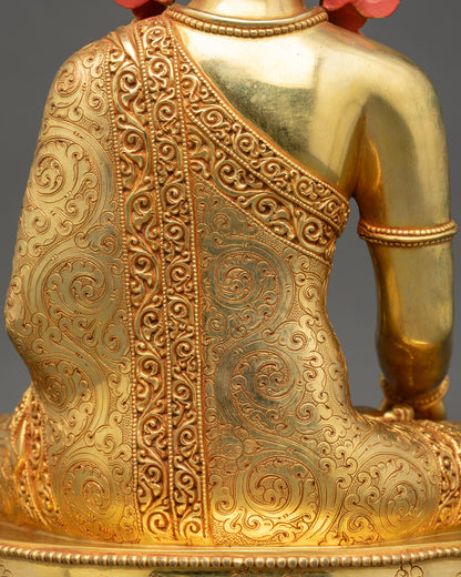 Crowned Buddha Shakyamuni Statue | Nepalese Enlightenment Art