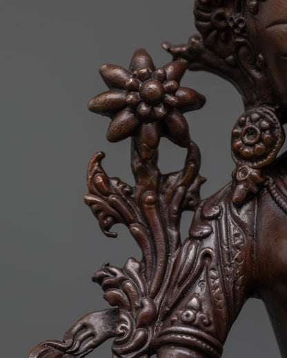 Tibetan Green Tara – Handmade Buddhist Goddess Statue for Altar