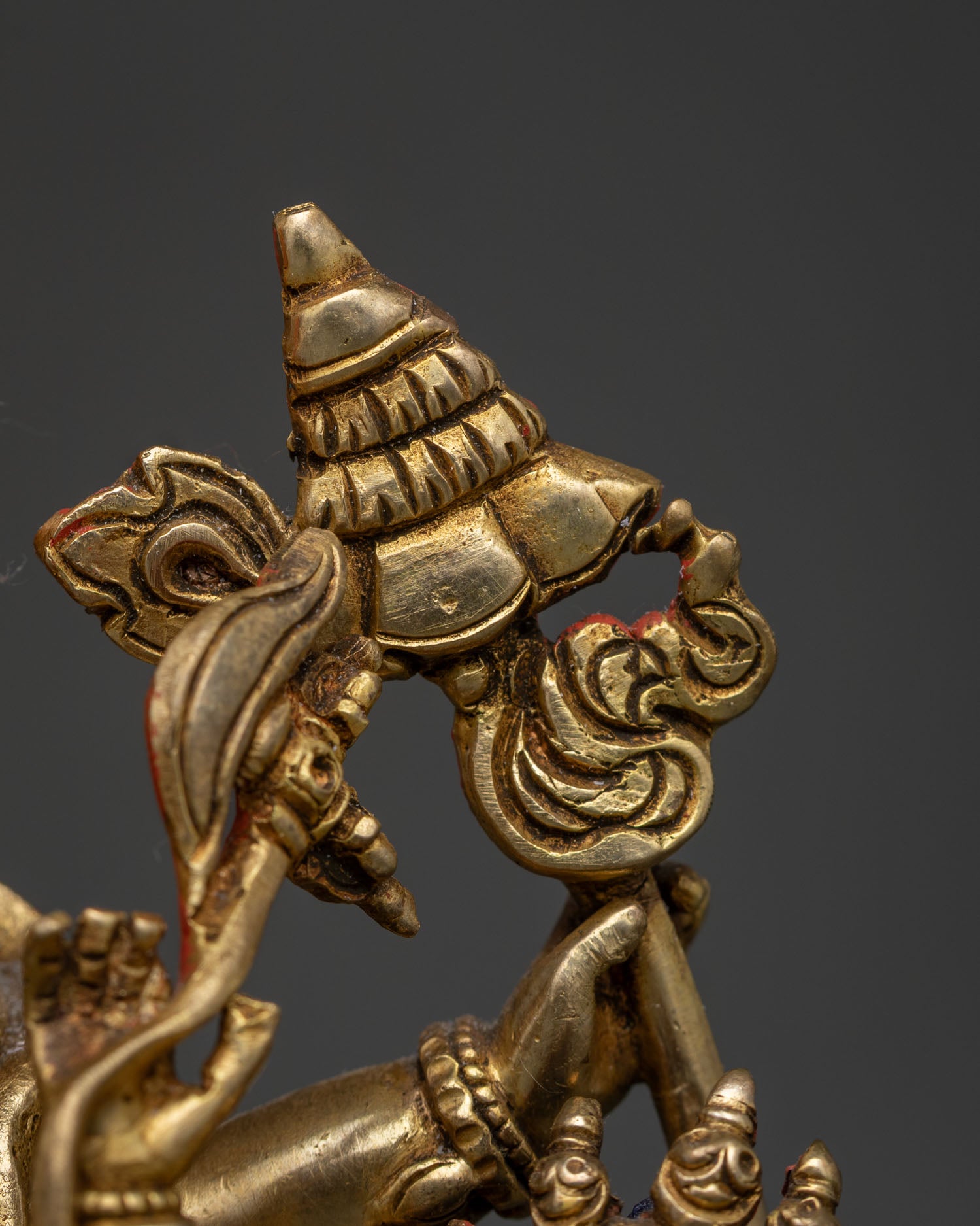 Red Dzambhala Statue | Authentic Nepalese Craftsmanship