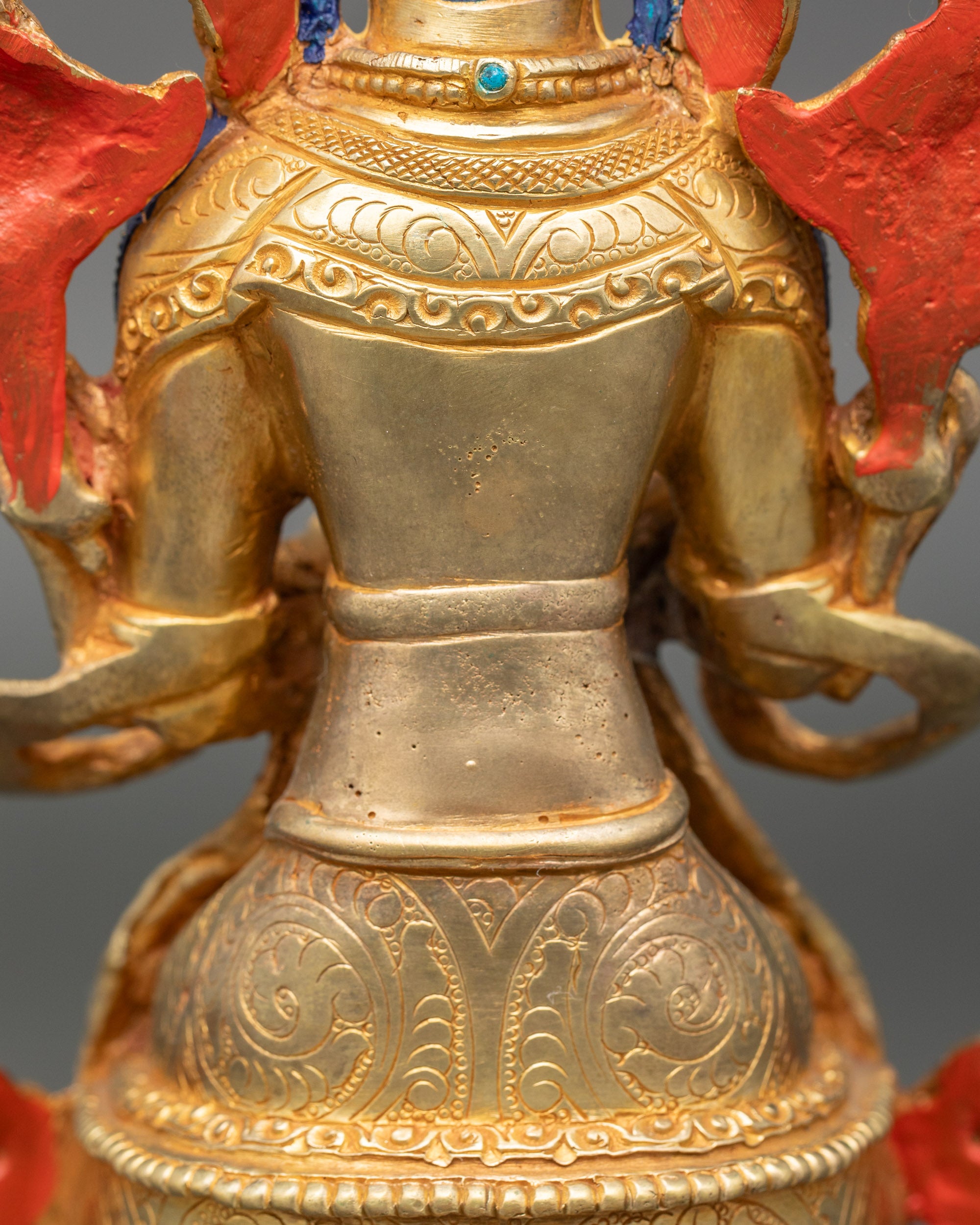 Maitreya Buddha – Serene 24k Gold Gilded Tibetan Sculpture