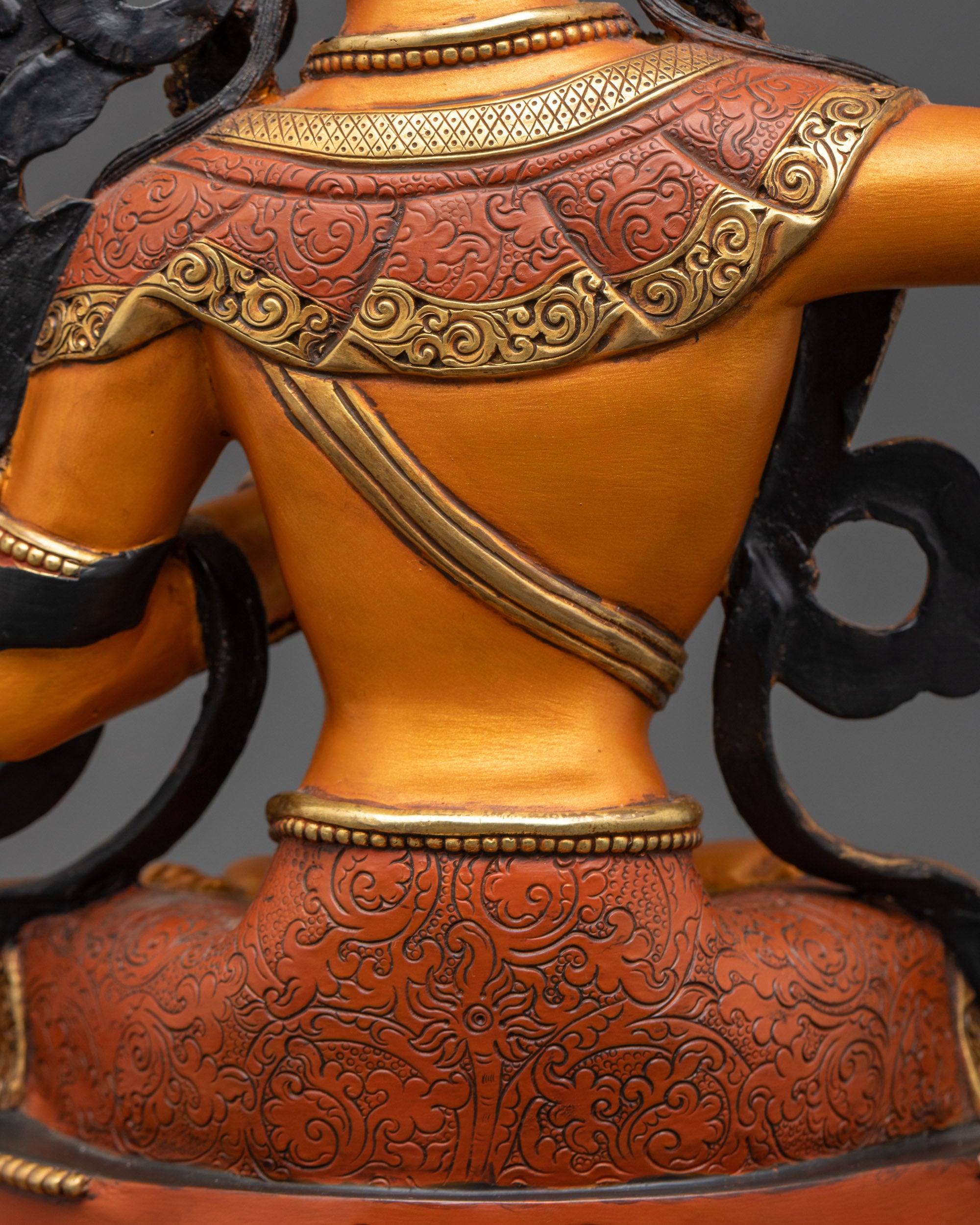 Hand-painted Bodhisattva Manjushri Statue | Tibetan Buddhist Sculpture