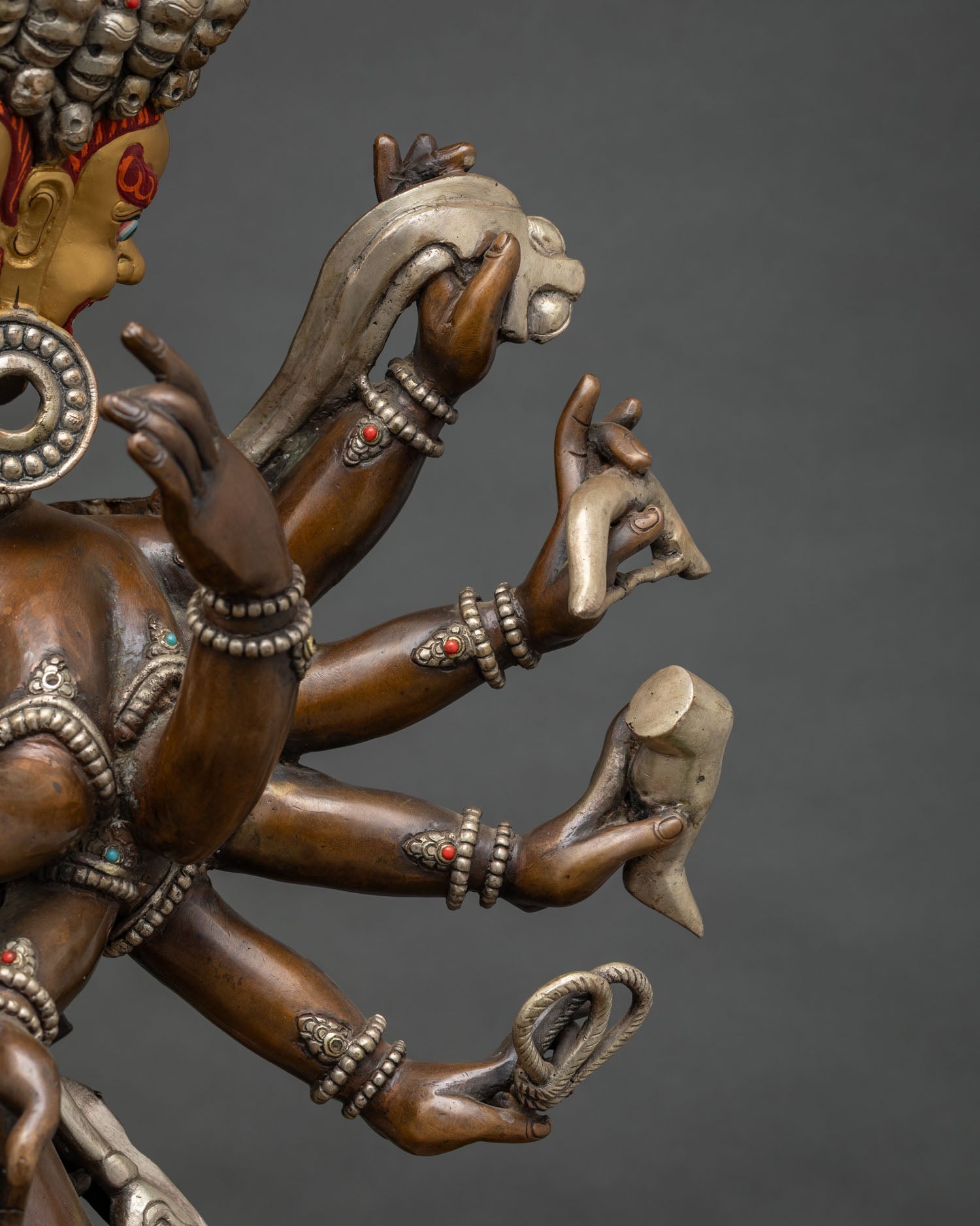 14-armed Mahakala Yab-Yum Statue | Tantric Manifestation of Mahakala