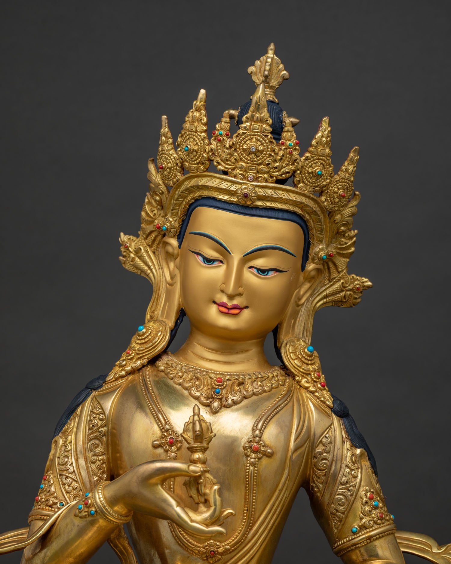 The Vajrasattva Statue | 24K Gold Fire-Gilded Sculpture from Nepal