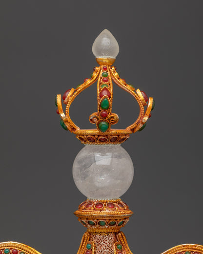 13" Hand-Carved Kartika Ritual Dagger with Throne | Ceremonial Tool