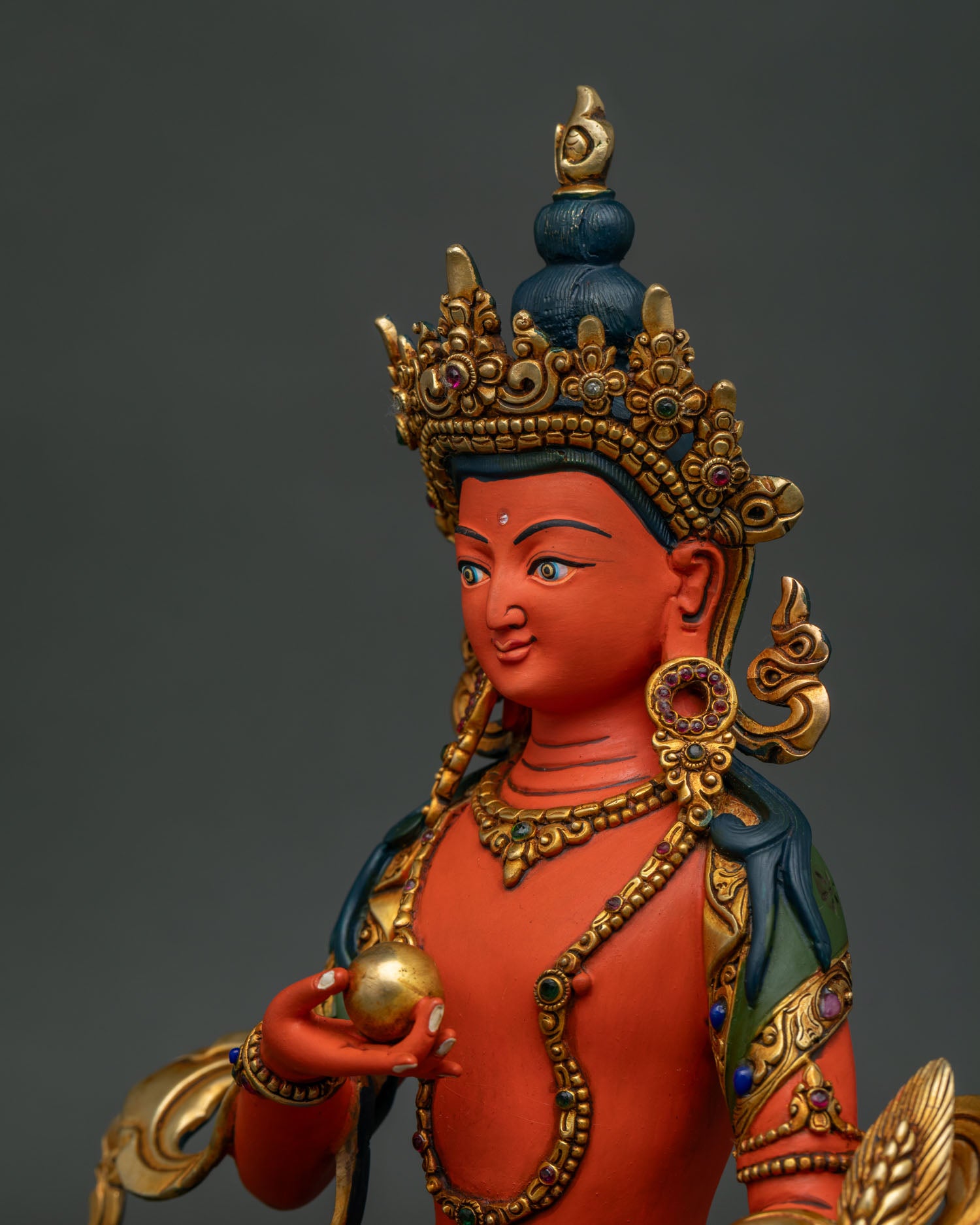 Kshitigarbha Statue | Hand-Painted Buddhist Altar Decor