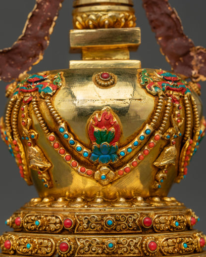 Tibetan Stupa | 24K Gold-Plated Nepalese Art