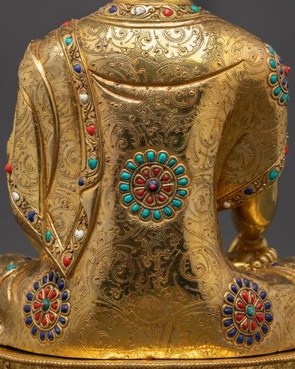 Lord Gautama Buddha Statue | Gold-Gilded Meditating Shakyamuni Buddha