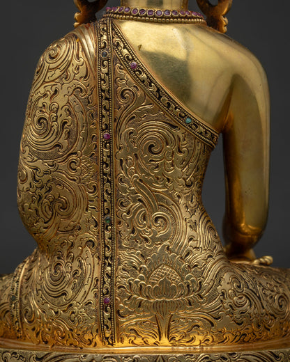 Jewel-Crowned Shakyamuni Buddha Statue | Meditation Room Decor