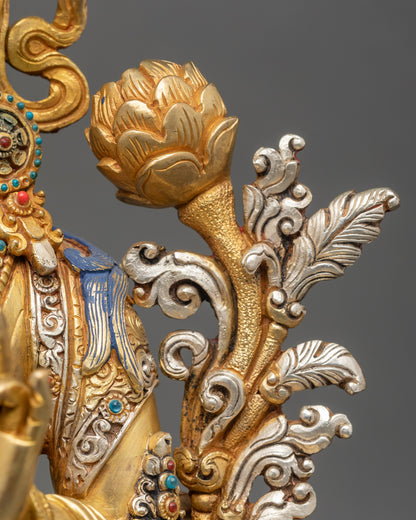 Green Tara Sculpture | Nepalese Gold Fire-Gilded Buddhist Statue