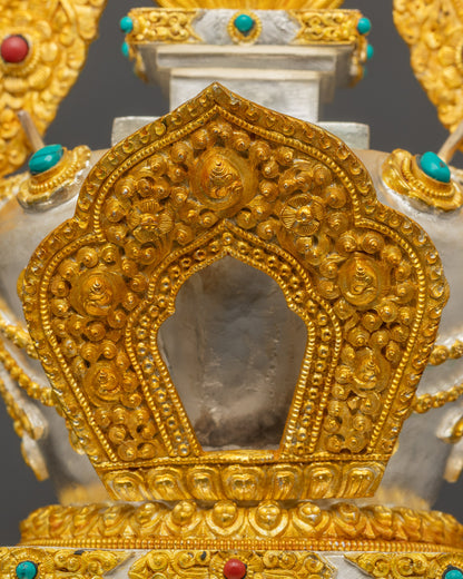 24K Gold-Plated Stupa | Sacred Buddhist Chorten Handmade in Nepal