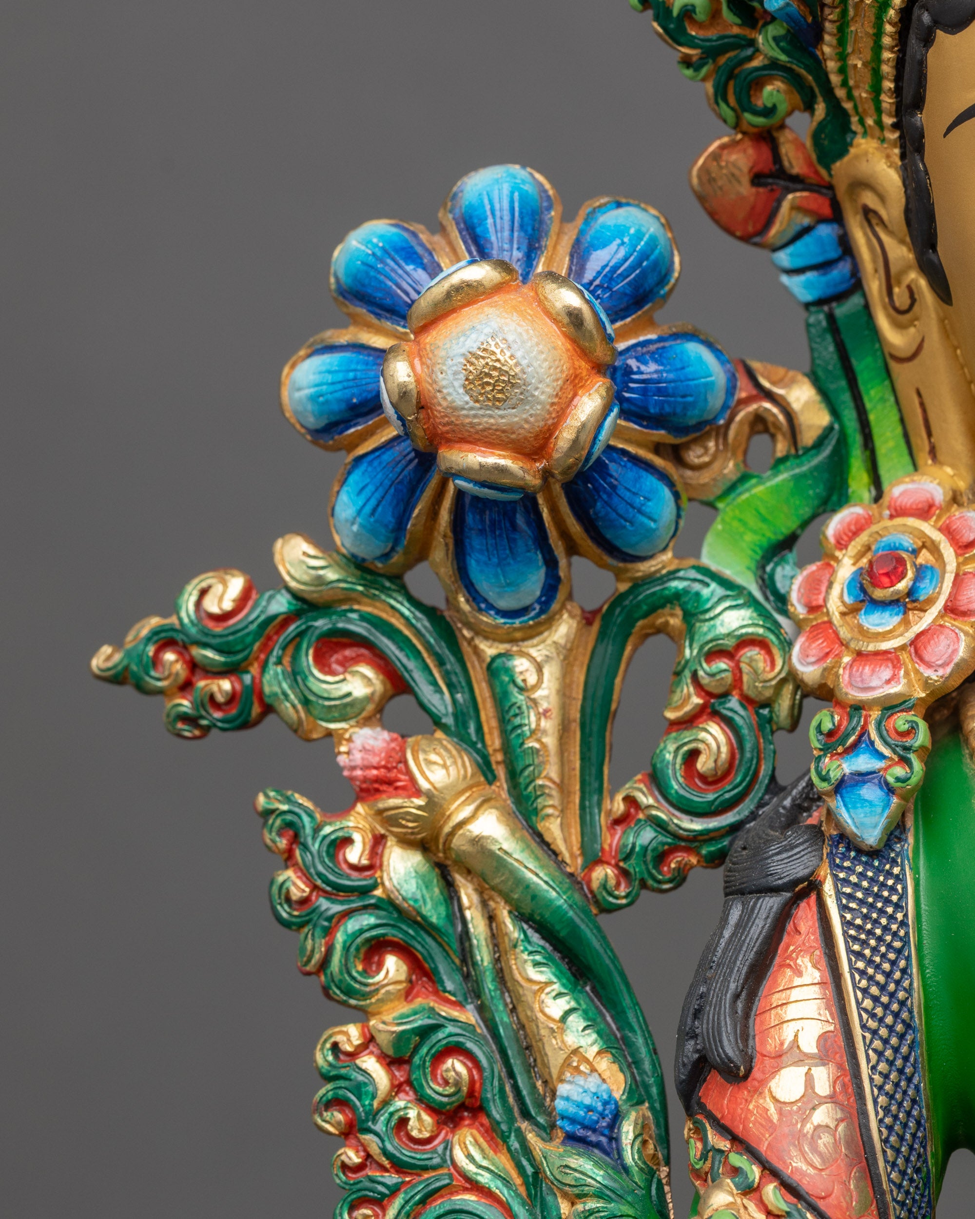 Handmade Green Tara Statue from Nepal | Lost Wax Cased Buddhist Idol