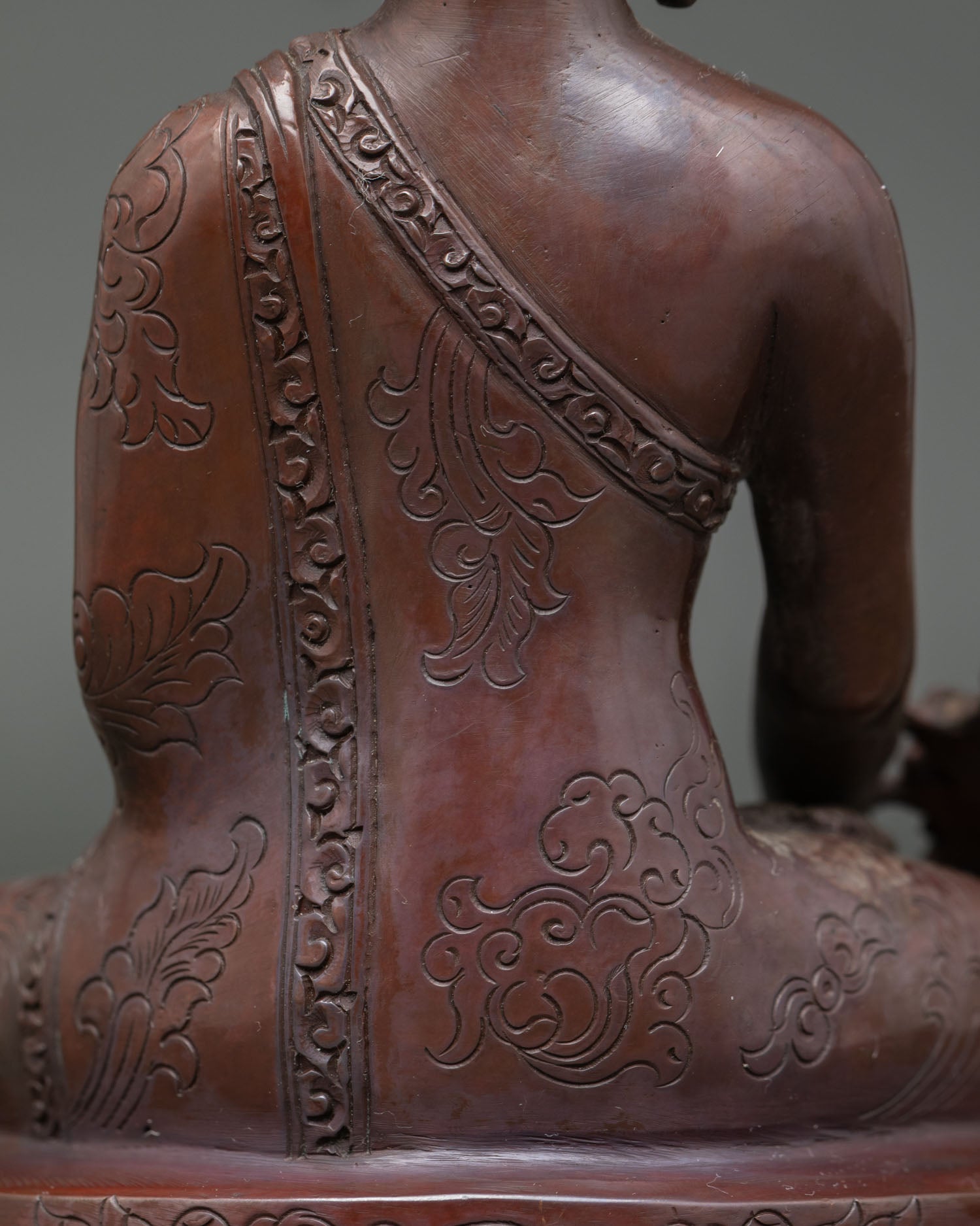 Medicine Buddha Figure | Oxidized Copper Buddhist Statue