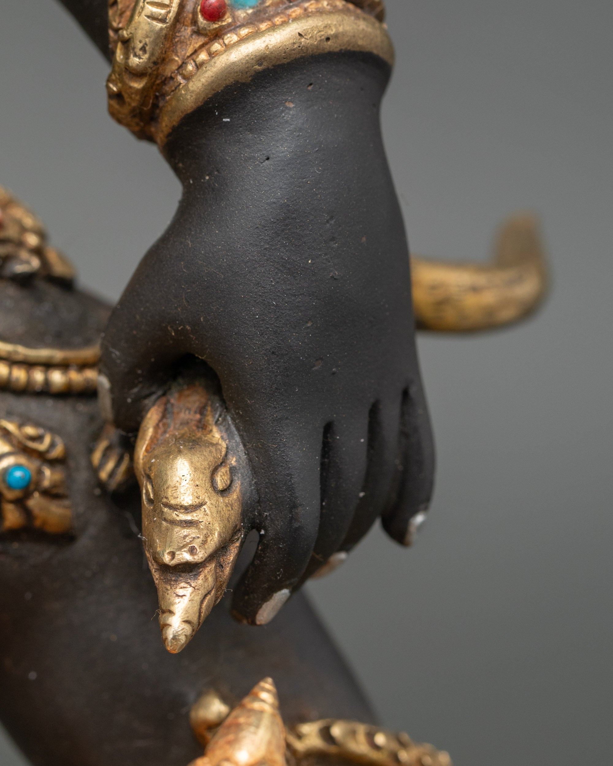 Black Dzambhala Statue for Wealth & Prosperity | Handmade Buddhist Art