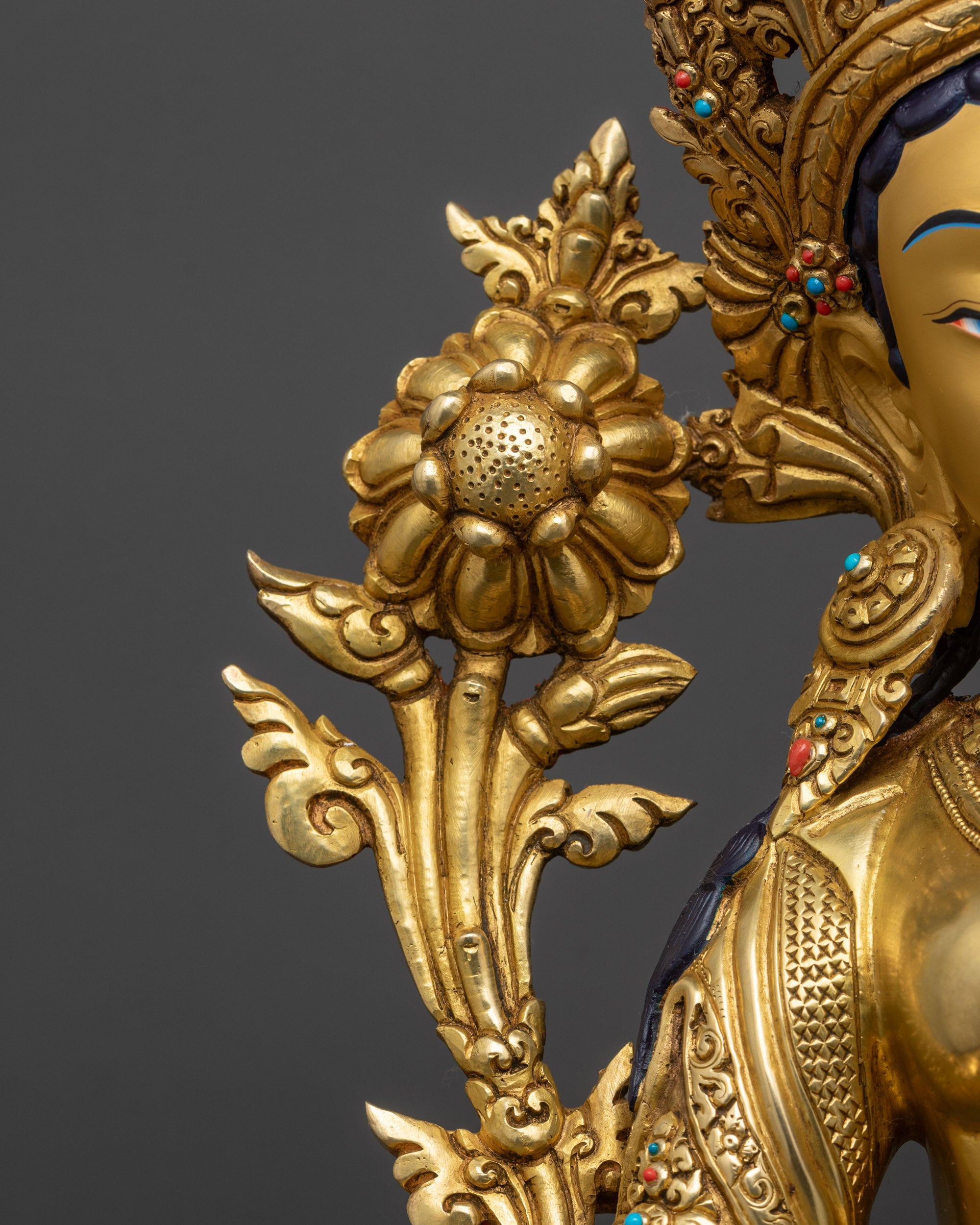 Handmade Green Tara Statue | Tibetan Buddhist Protector Meditation Art