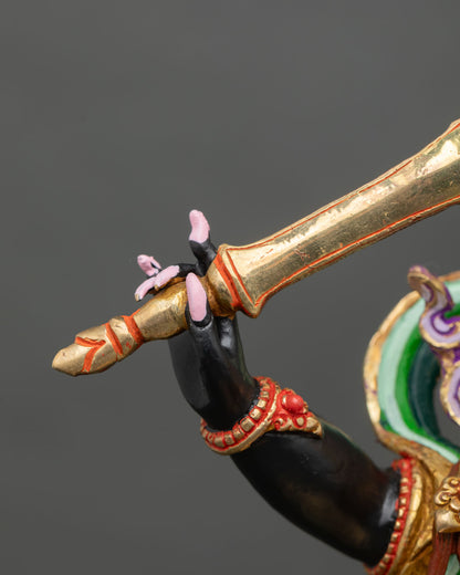 Black Manjushree Statue | Artisan-Crafted Buddhist Deity