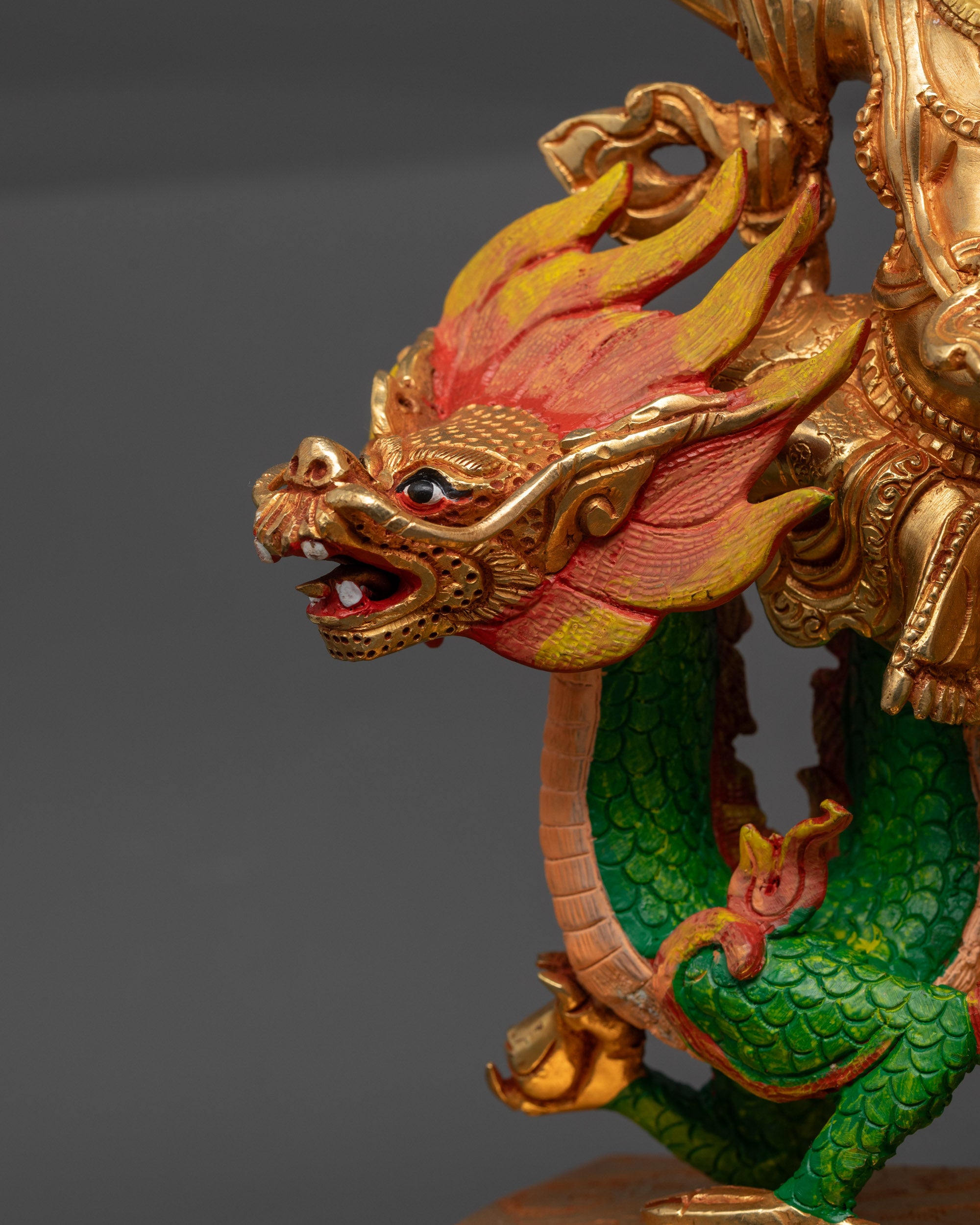 White Dzambhala Sculpture | Traditionally Hand Carved Wealth Deity