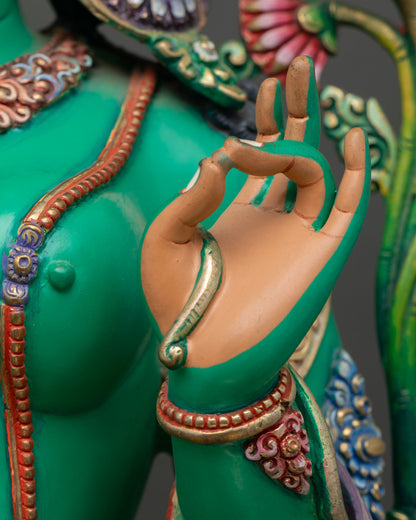 Green Tara Statue | Female Bodhisattva Buddhist Icon