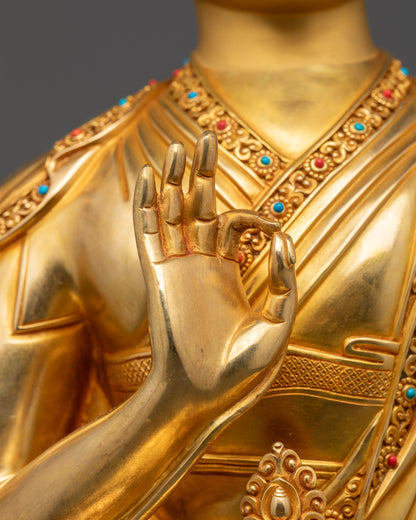 16" Nepalese Je Tsongkhapa Sculpture | Enlightened Lama of Wisdom