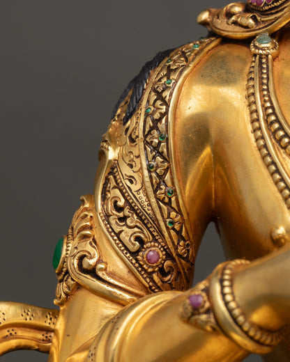 Vajrasattva Statue | Luxurious Gold Fire-Gilded Sculpture