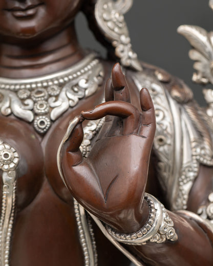 Green Tara Buddhist Statue | Himalayan Meditation Deity Art