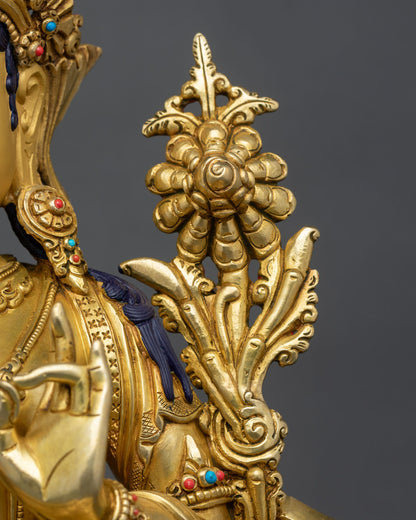 High-End Green Tara Statue | Traditional Nepalese Craftsmanship