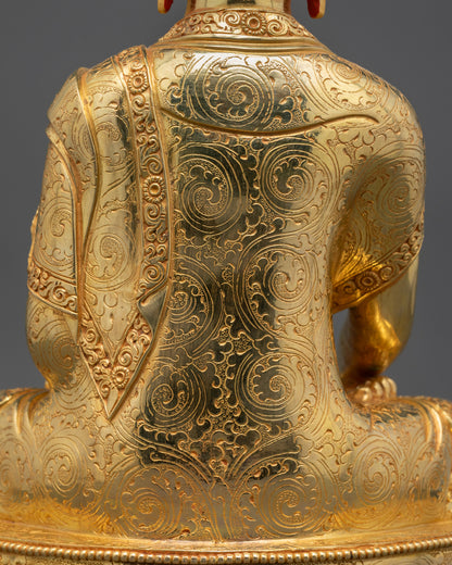 Enlightened Shakyamuni Buddha Sculpture | Lost Wax Casted Himalayan Art