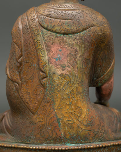 Meditating Buddha Statue from Nepal | Oxidized Copper Sculpture
