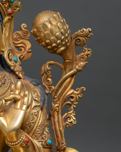 Green Tara Statue for Healing Energy | Buddhist Compassion Deity