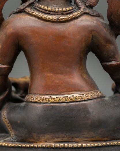 Antique Finish Dzambhala Statue | Traditional Wealth Deity Sculpture